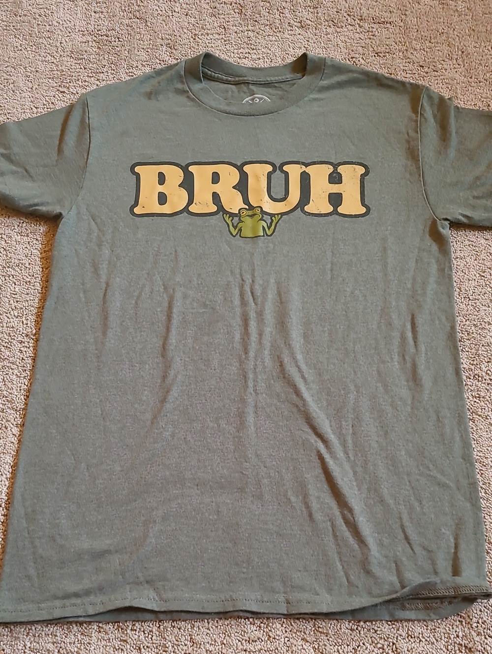 BRUH Graphic Tee in Olive Green